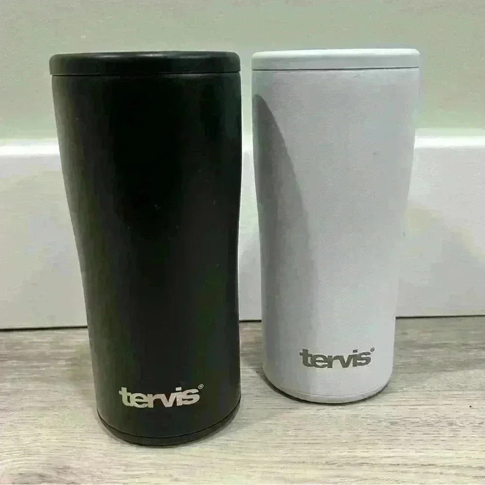 Tervis Triple-Walled Insulated Stainless Steel Slim Can Cooler Coozie 2-pack New